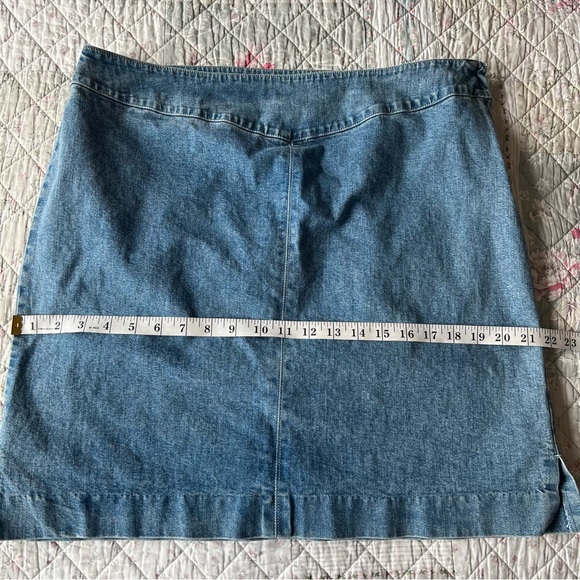 Lauren Ralph Lauren Jeans Mini Skirt Size 16 Blue Denim Cotton Spandex Blend - Picture 5 of 10